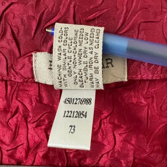 Easywear by Chico's Size 2 (Large) Red Crepe 3/4 Sleeve Open Jacket - Picture 4 of 4